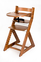 Rastúca stolička ELA - s veľkým pultíkom (dub tmavý, dub tmavý)