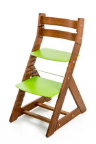 Rostoucí židle ALMA - standard (dub tmavý, zelená)