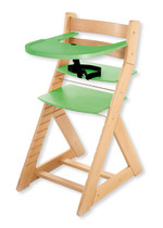 Rastúca stolička ELA - s veľkým pultíkom (buk, zelená)