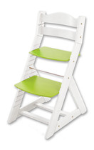 Rastúca stolička MAJA - guľatá opierka (biela, zelená)