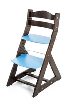 Rastúca stolička MAJA - guľatá opierka (wenge, modrá)