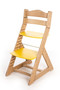 Rostoucí židle MAJA - opěrka do kulata (dub světlý, žlutá)