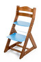 Rostoucí židle MAJA - opěrka do kulata (dub tmavý, modrá)